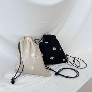 Daisy-printed Bucket Bag