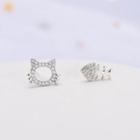 925 Sterling Silver Rhinestone Earring Es788 - One Size