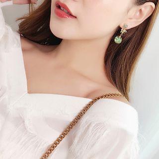 Floral Glass Ball Dangle Earring