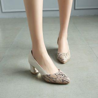 Python Print Chunky-heel Pumps