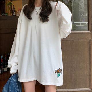 Cartoon Bear Embroidered T-shirt