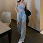 Plain Bralette / Wide-leg Sweatpants