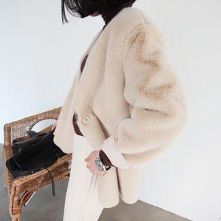 Snap-button Faux-shearling Jacket