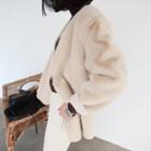 Snap-button Faux-shearling Jacket