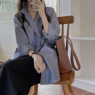 Long Sleeve Striped Button-up Shirt