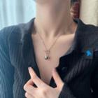 Geometric Pendant Sterling Silver Necklace Silver - One Size