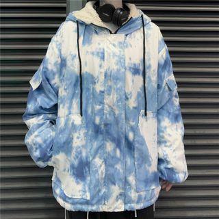 Tie-dyed Zip-up Fleece Hoodie