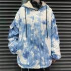 Tie-dyed Zip-up Fleece Hoodie