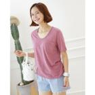 U-neck Pocket-front M Lange T-shirt