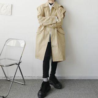 Single Breasted Trench Coat With Hood