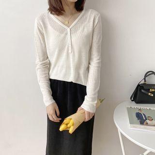 Henley V-neck Sweater