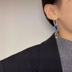 Chunky Chain Dangle Earring 1 Pair - Gold & Aqua Green - One Size