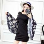 Floral Long-sleeve Sheath Dress