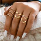 Set Of 5 : Alloy Ring (assorted Designs) 9017 - 5 Pcs - One Size