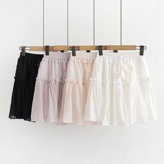 Elastic Waist Chiffon A-line Skirt