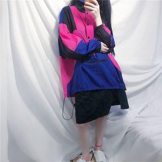 Multi-color Buttoned Collared Pullover