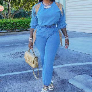 Fringed Cropped Sweatshirt