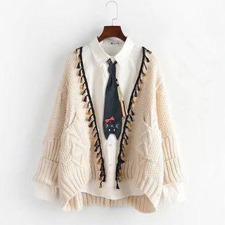 Fringe Trim Cardigan