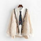 Fringe Trim Cardigan