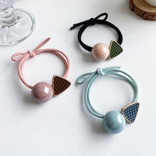 Acrylic Bead Houndstooth Triangle Hair Tie