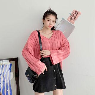 V-neck Rib Sweater In 6 Colors