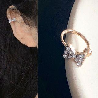 Rhinestone Cuff Earring 1 Pc - 0209a# - As Shown In Figure - One Size