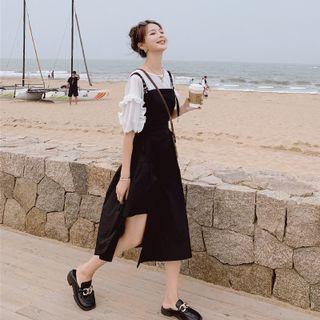 Set : Spaghetti-strap Dress + Top