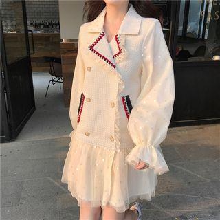 Double-breasted Tweed Mini Coat Dress
