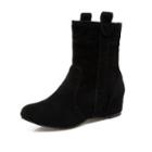 Hidden-wedge Panel Ankle Boots