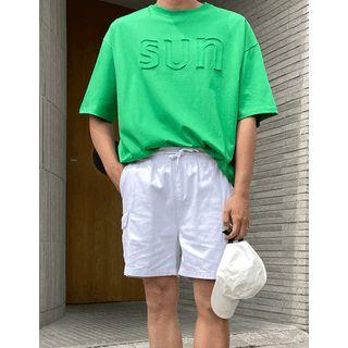 Letter Appliqu  Loose-fit T-shirt