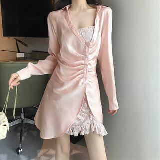 Spaghetti Strap Dress / Long-sleeve Top