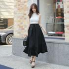 Lace-up Front A-line Skirt