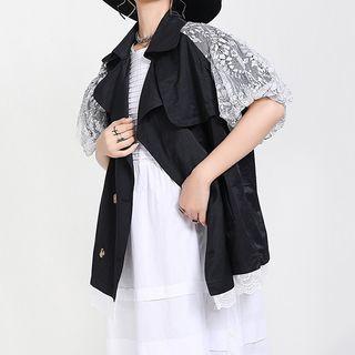 Lace Short-sleeve Trench Jacket