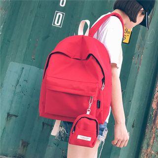Plain Backpack With Pouch