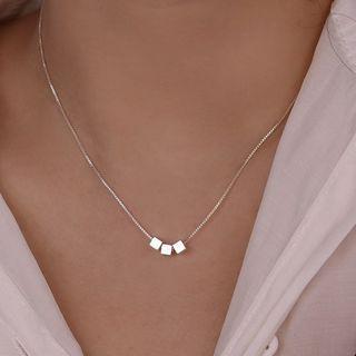 Cube Necklace With Gift Box - 1 Pc - Silver - One Size