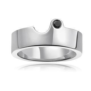 Left Right Accessory - 925 Silver Black Diamond Couple Ring (male)