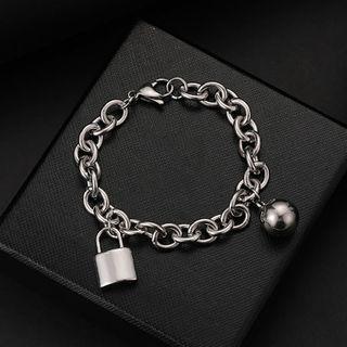 Stainless Steel Lock Bracelet As Shown In Figure - One Size