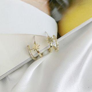 Star Drop Earring Yer186-01 - 1 Pair - Gold - One Size