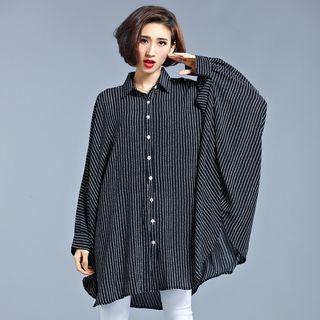 Striped Long Shirt Black - One Size
