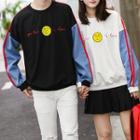 Couple Matching Embroidered Color Block Sweatshirt