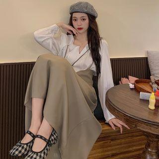 Asymmetrical Blouse / Midi Overall Dress