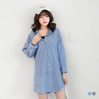 Pinstriped Longline Shirt