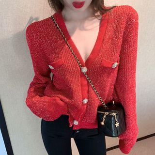 Glitter Cardigan Red - One Size