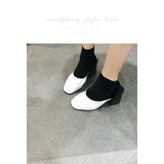 Shirred Chunky-heel Pumps