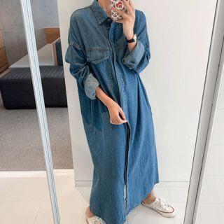 Loose-fit Maxi Denim Shirtdress