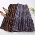 Floral Corduroy Midi Skirt In 5 Colors