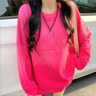 Letter Embossed Gradient Sweatshirt