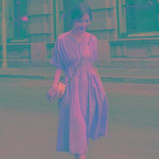 Short-sleeve Button-up Midi A-line Dress