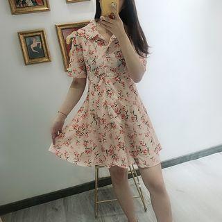 Short Sleeve Floral Printed Shirtdress