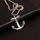Stainless Steel Anchor Pendant Necklace As Shown In Figure - One Size